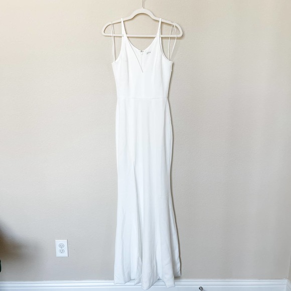 Dress The Population Iris Trumpet White Formal Maxi Dress Size XS - Picture 2 of 13
